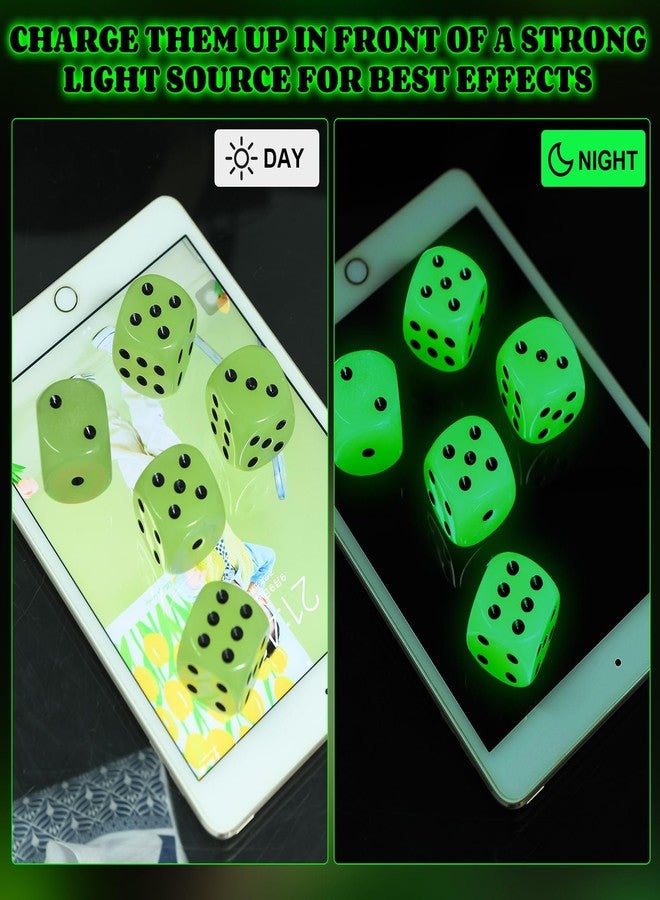 Seenelling مجموعة سينيلينج من 18 قطعة نرد متوهجة في الظلام، مقاس 30 مم، نرد أكريليك كبير معتم، نرد D6، مناسبة للكازينو، لعبة الكرابس، ألعاب الطاولة، وألعاب اللوح، هدايا الحفلات - Image 4